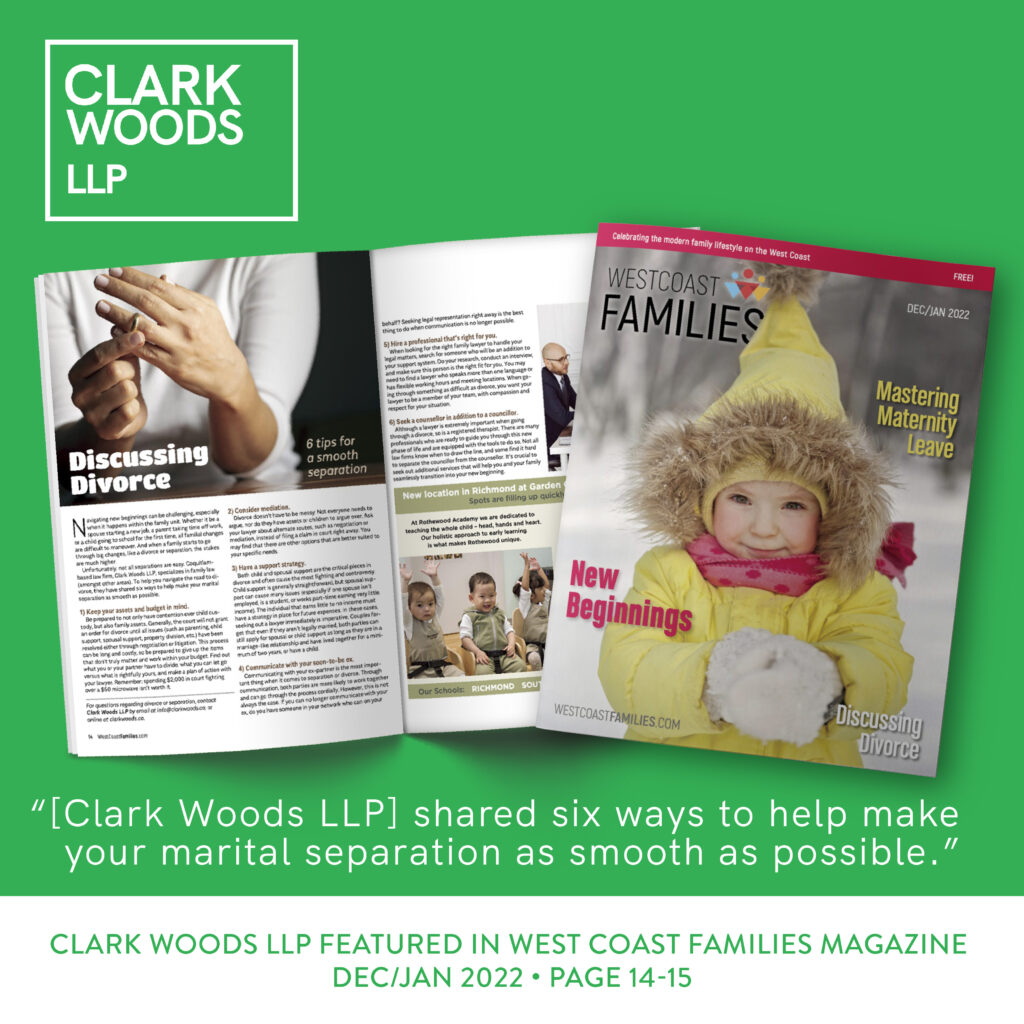 West Coast Families Magazine Dealing with Divorce